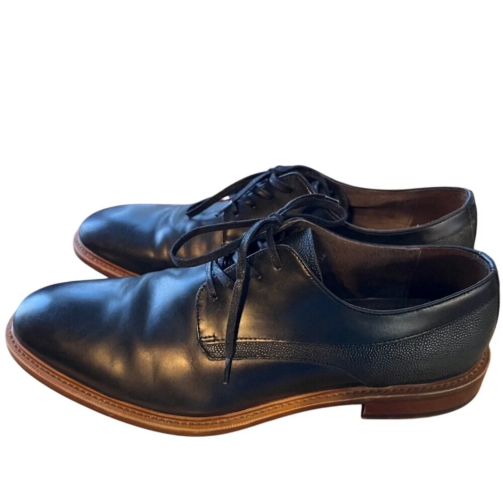 Aston Grey Adaydo Derby Dress Shoes Mens‎ 10 Black Leather Classic Groomsman